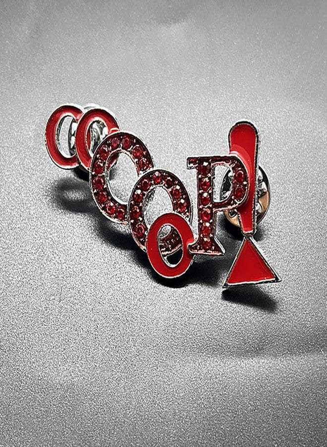 muiot D Sorority Spiritual Symbol Brooch Red Rhinestone Metal Letter OOOOOP PIN For Stylish Women - Image 4